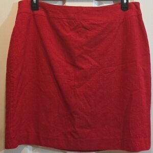 * WORTHINGTON Lined Red Linen Blend Straight Skirt Ladies Size 18